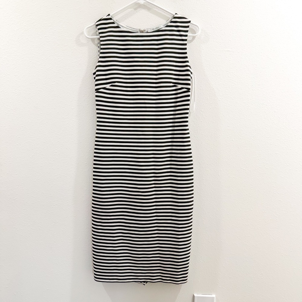MaxMara Old Money Preppy Casual Office Sheath Stripe‎ Dress S